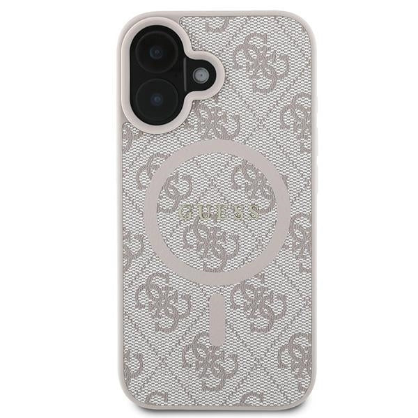 Etui MagSafe dla Apple iPhone 16 Plus, Guess, 4G Ring Classic Logo, Różowy