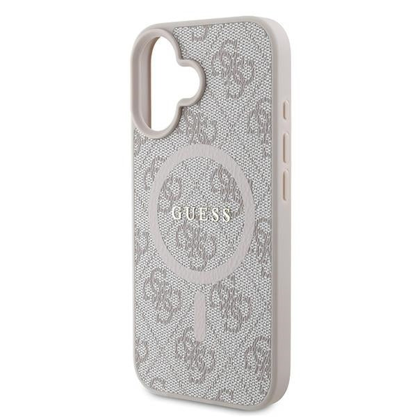 Etui MagSafe dla Apple iPhone 16 Plus, Guess, 4G Ring Classic Logo, Różowy