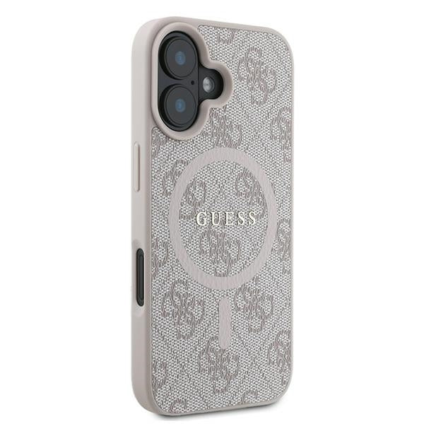 Etui MagSafe dla Apple iPhone 16 Plus, Guess, 4G Ring Classic Logo, Różowy