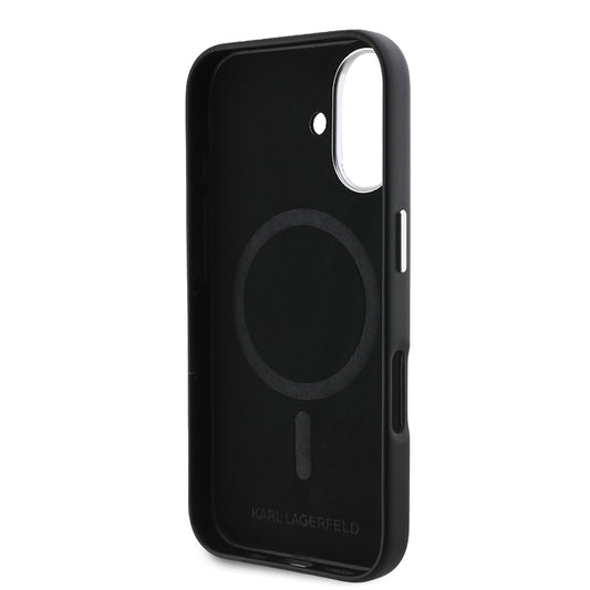 Etui MagSafe dla Apple iPhone 16 Plus, Karl Lagerfeld, FW Metal Plate, Czarne