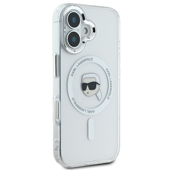 Etui MagSafe dla Apple iPhone 16 Plus, Karl Lagerfeld, IML Karl's Head, Białe