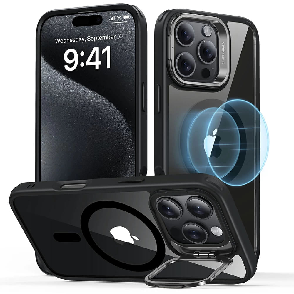 Etui MagSafe dla Apple iPhone 16 Pro, ESR, Classic Hybrid Kickstand, Czarne Przezroczyste