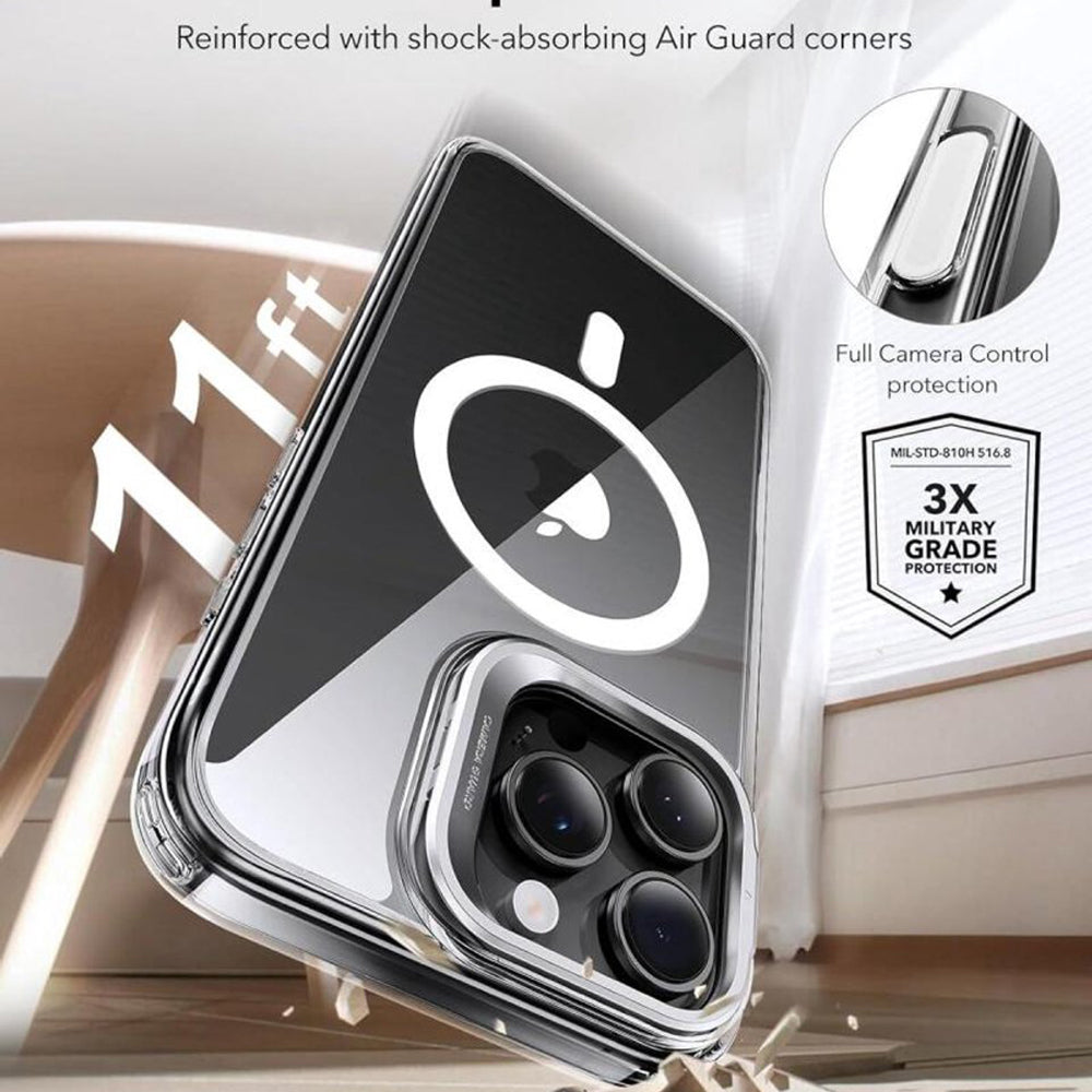 Etui MagSafe dla Apple iPhone 16 Pro, ESR, Classic Hybrid Kickstand Slide, Przezroczyste