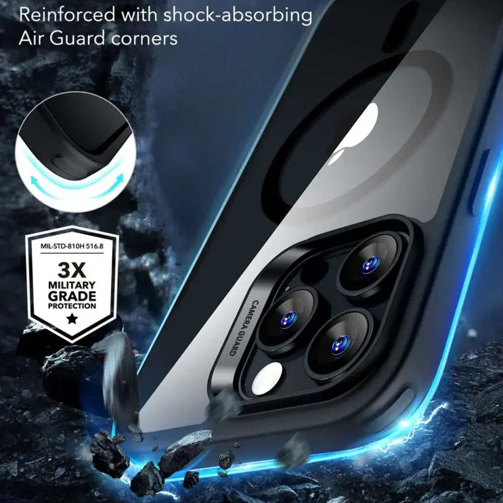 Etui MagSafe dla Apple iPhone 16 Pro, ESR, Classic Hybrid Slide, Czarne Przezroczyste