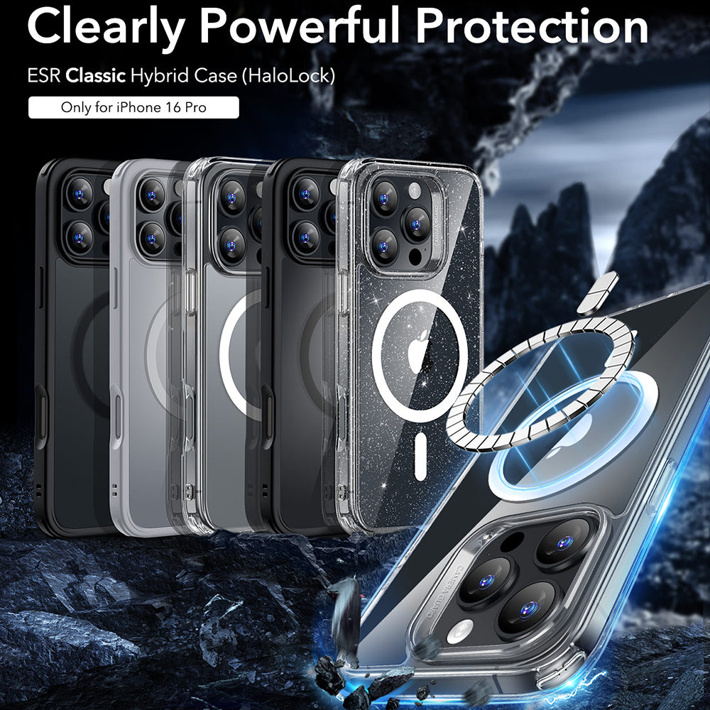 Etui MagSafe dla Apple iPhone 16 Pro, ESR, Classic Hybrid, Satynowe Przezroczyste