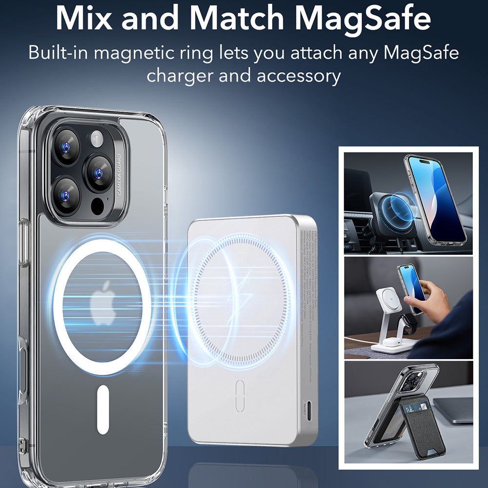 Etui MagSafe dla Apple iPhone 16 Pro, ESR, Classic Hybrid, Satynowe Przezroczyste