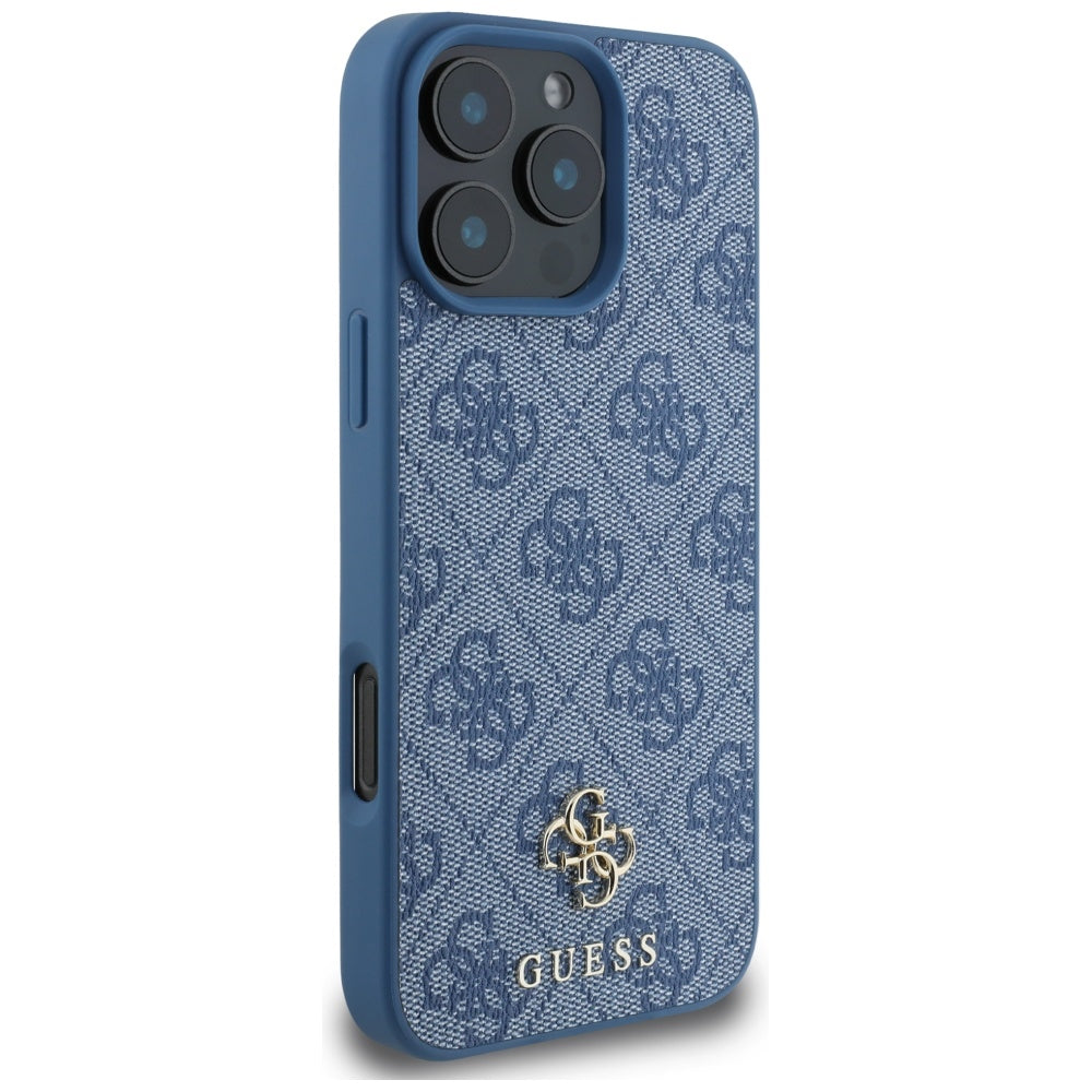 Etui MagSafe dla Apple iPhone 16 Pro, Guess, 4G Small and Classic Logo, Niebieskie