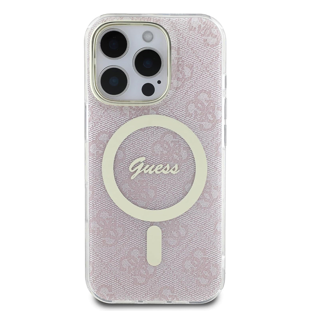 Etui MagSafe dla Apple iPhone 16 Pro, Guess, IML 4G, Różowy