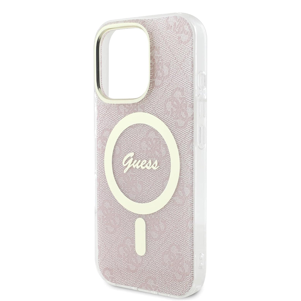 Etui MagSafe dla Apple iPhone 16 Pro, Guess, IML 4G, Różowy