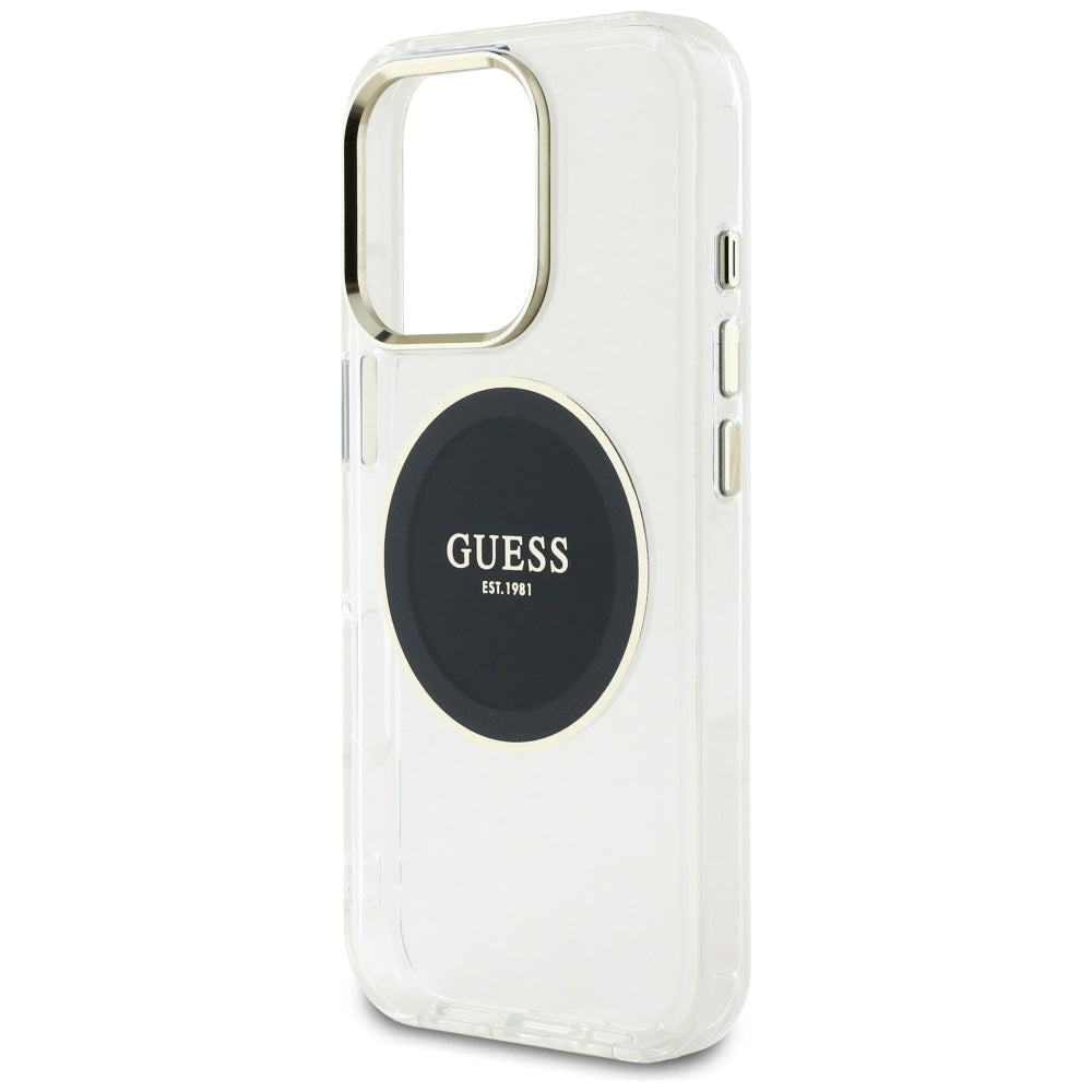 Etui MagSafe dla Apple iPhone 16 Pro, Guess, IML Metal Colored Circle, Czarne