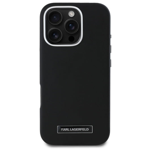 Etui MagSafe dla Apple iPhone 16 Pro, Karl Lagerfeld, FW Metal Plate, Czarne