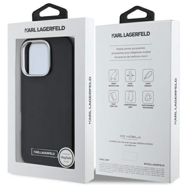 Etui MagSafe dla Apple iPhone 16 Pro, Karl Lagerfeld, FW Metal Plate, Czarne