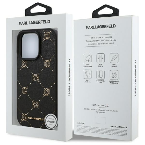 Etui MagSafe dla Apple iPhone 16 Pro, Karl Lagerfeld, Karl's Head, Czarne