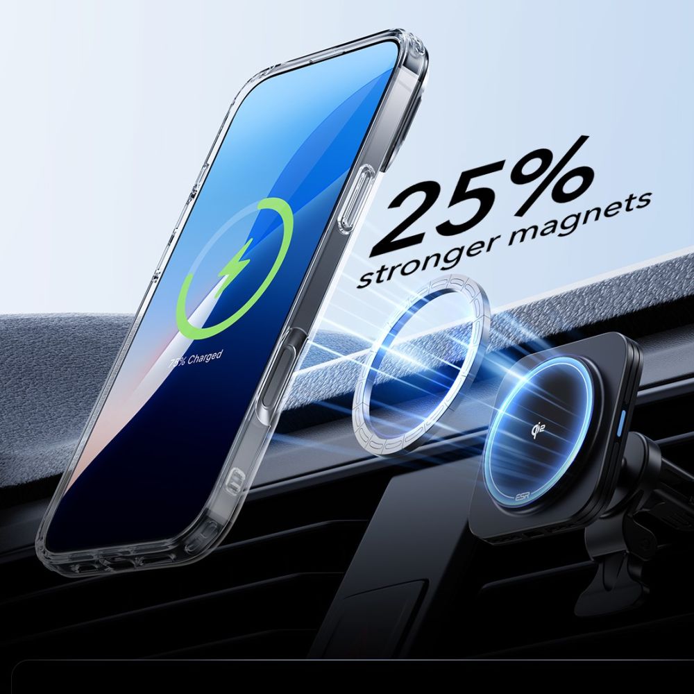 Etui MagSafe dla Apple iPhone 16 Pro Max, ESR, Classic Hybrid Kickstand with Screen Protector, Przezroczyste