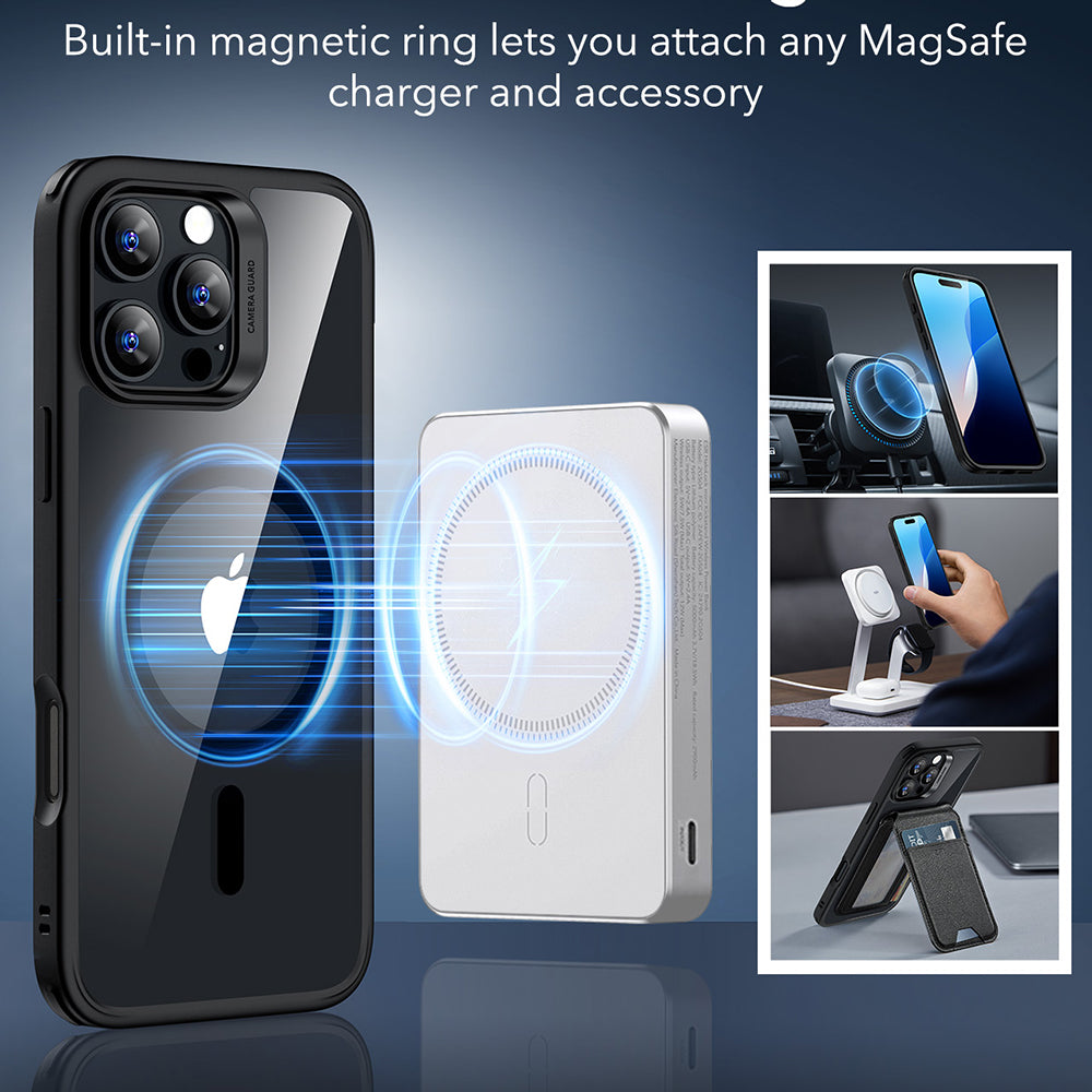 Etui MagSafe dla Apple iPhone 16 Pro Max, ESR, Classic Hybrid, Czarne Przezroczyste