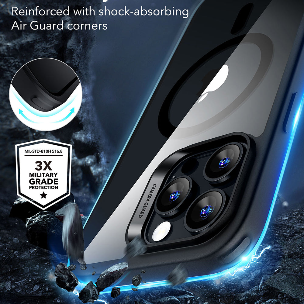 Etui MagSafe dla Apple iPhone 16 Pro Max, ESR, Classic Hybrid, Czarne Przezroczyste