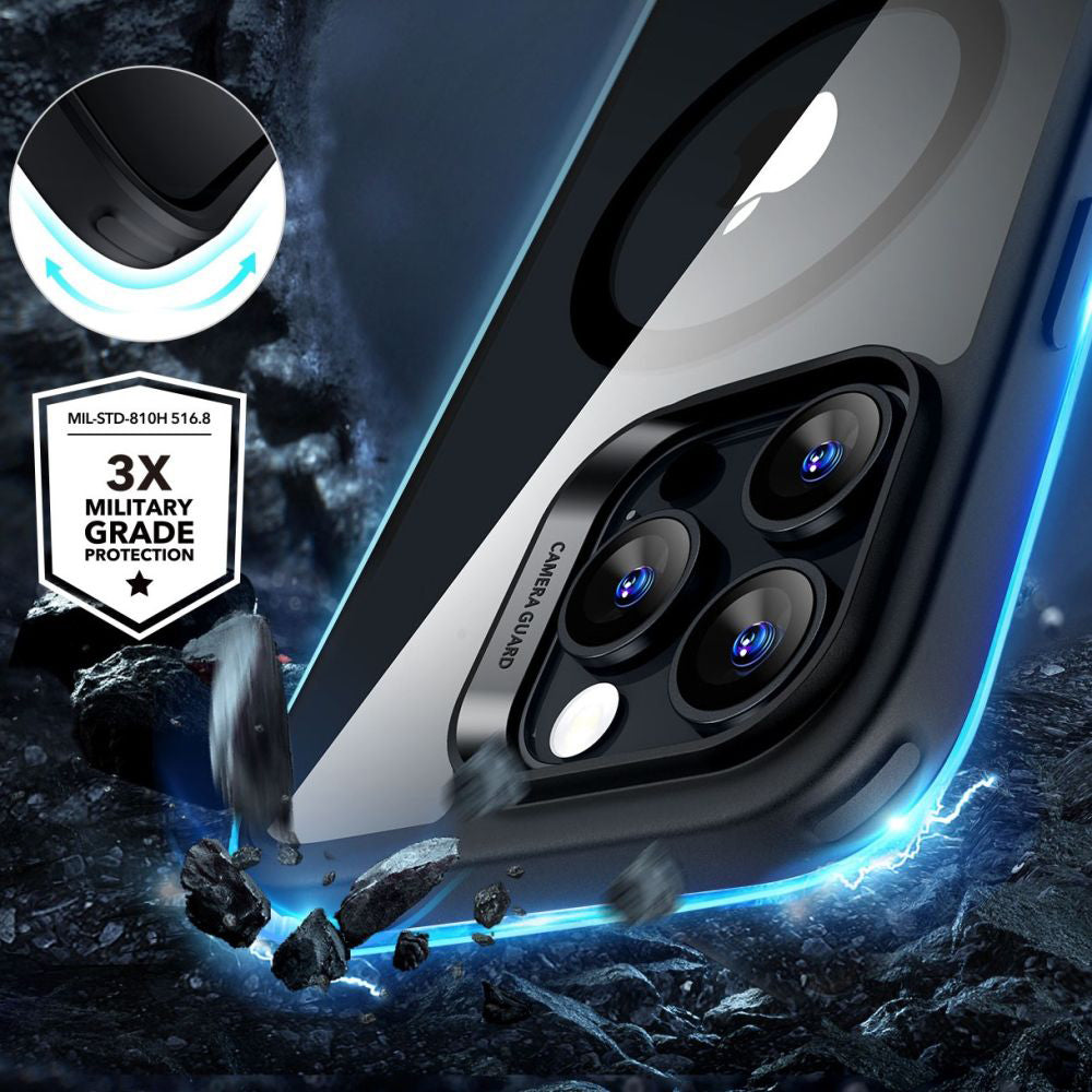 Etui MagSafe dla Apple iPhone 16 Pro Max, ESR, Classic Hybrid z osłoną ekranu, Czarne Przezroczyste