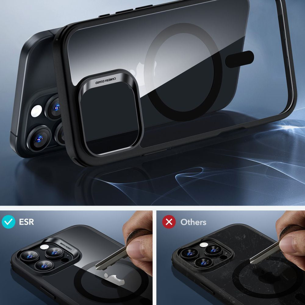 Etui MagSafe dla Apple iPhone 16 Pro Max, ESR, Classic Hybrid z osłoną ekranu, Czarne Przezroczyste