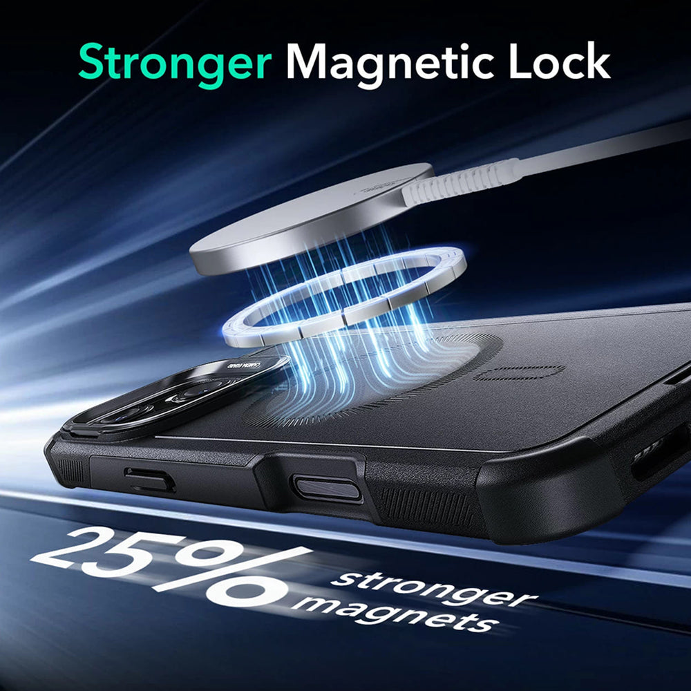 Etui MagSafe dla Apple iPhone 16 Pro Max, ESR, Cyber Armor Kickstand, Szare