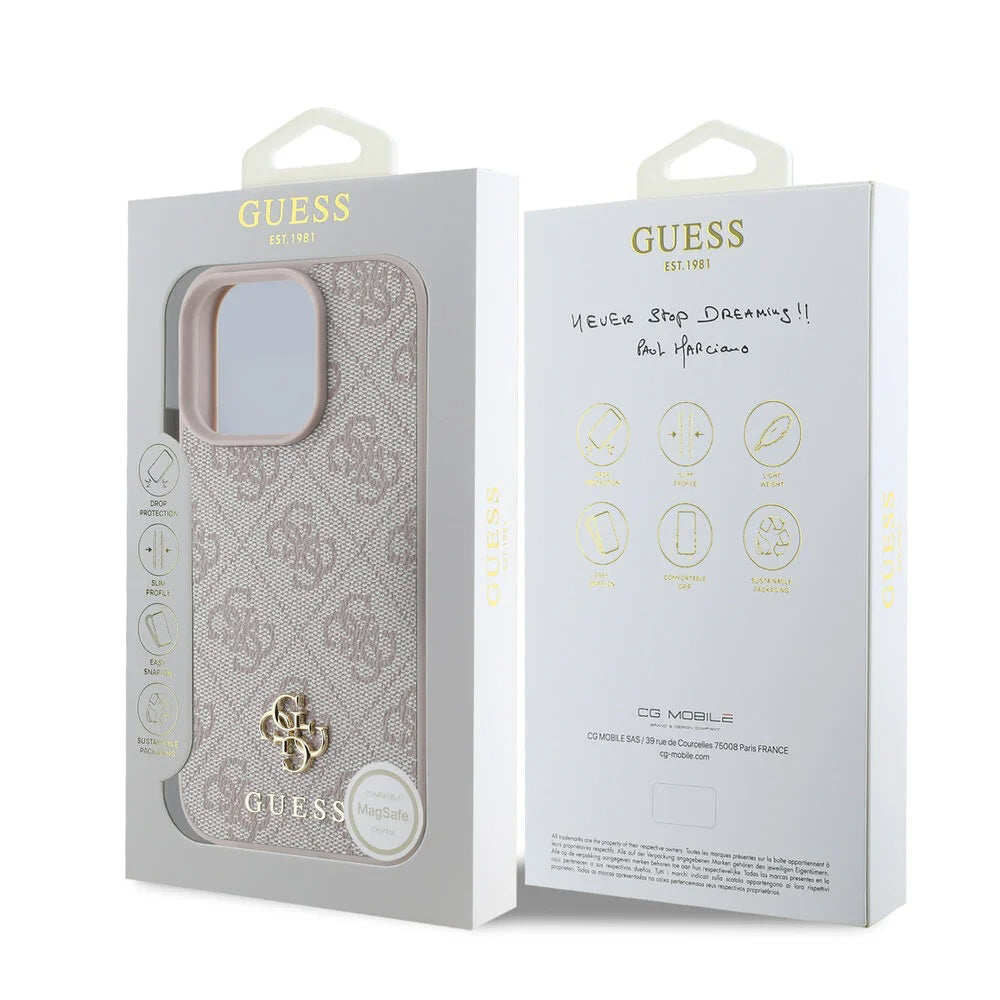 Etui MagSafe dla Apple iPhone 16 Pro Max, Guess, 4G Classic, Różowy