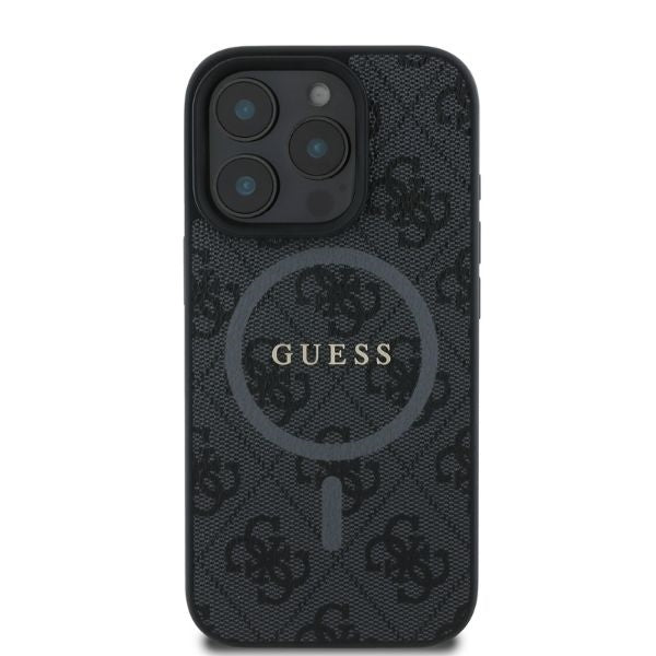 Etui MagSafe dla Apple iPhone 16 Pro Max, Guess, 4G Ring Classic Logo, Czarne