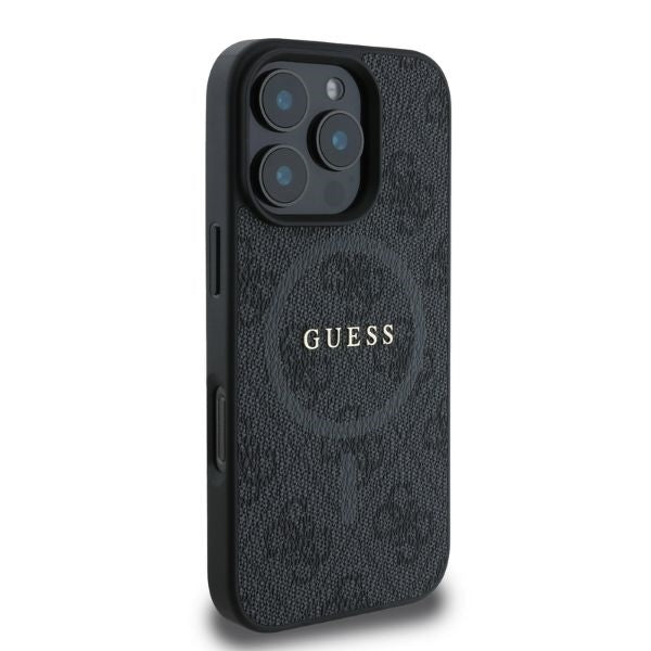 Etui MagSafe dla Apple iPhone 16 Pro Max, Guess, 4G Ring Classic Logo, Czarne