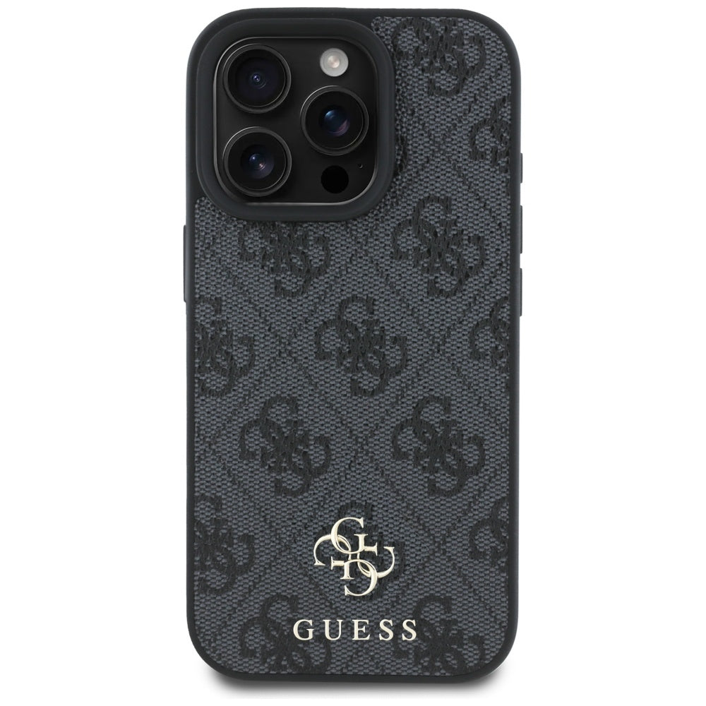 MagSafe Case for Apple iPhone 16 Pro Max, Guess, 4G Small and Classic Logo, Black