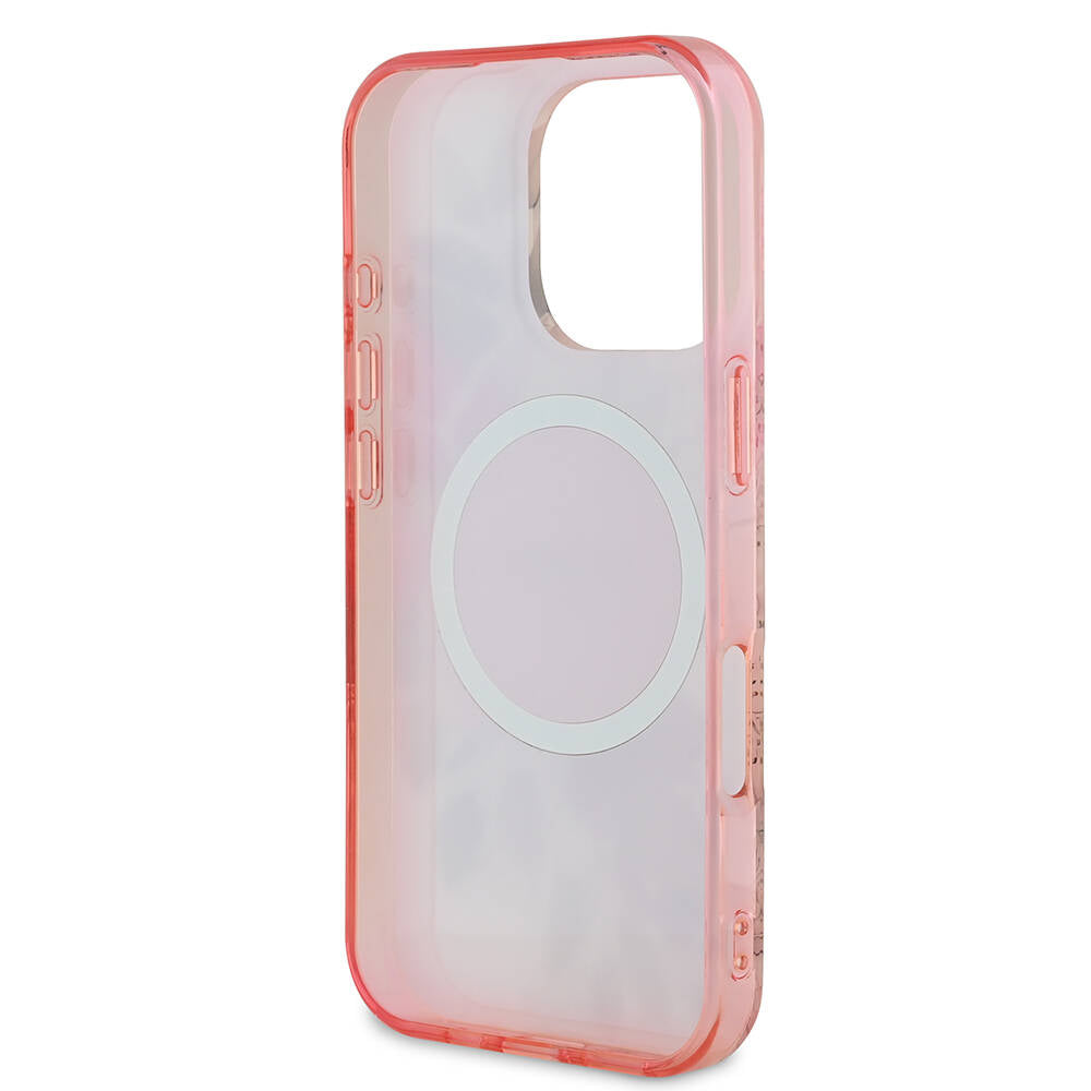 Etui MagSafe dla Apple iPhone 16 Pro Max, Guess, IML Flower & Tonal Circle, Różowy