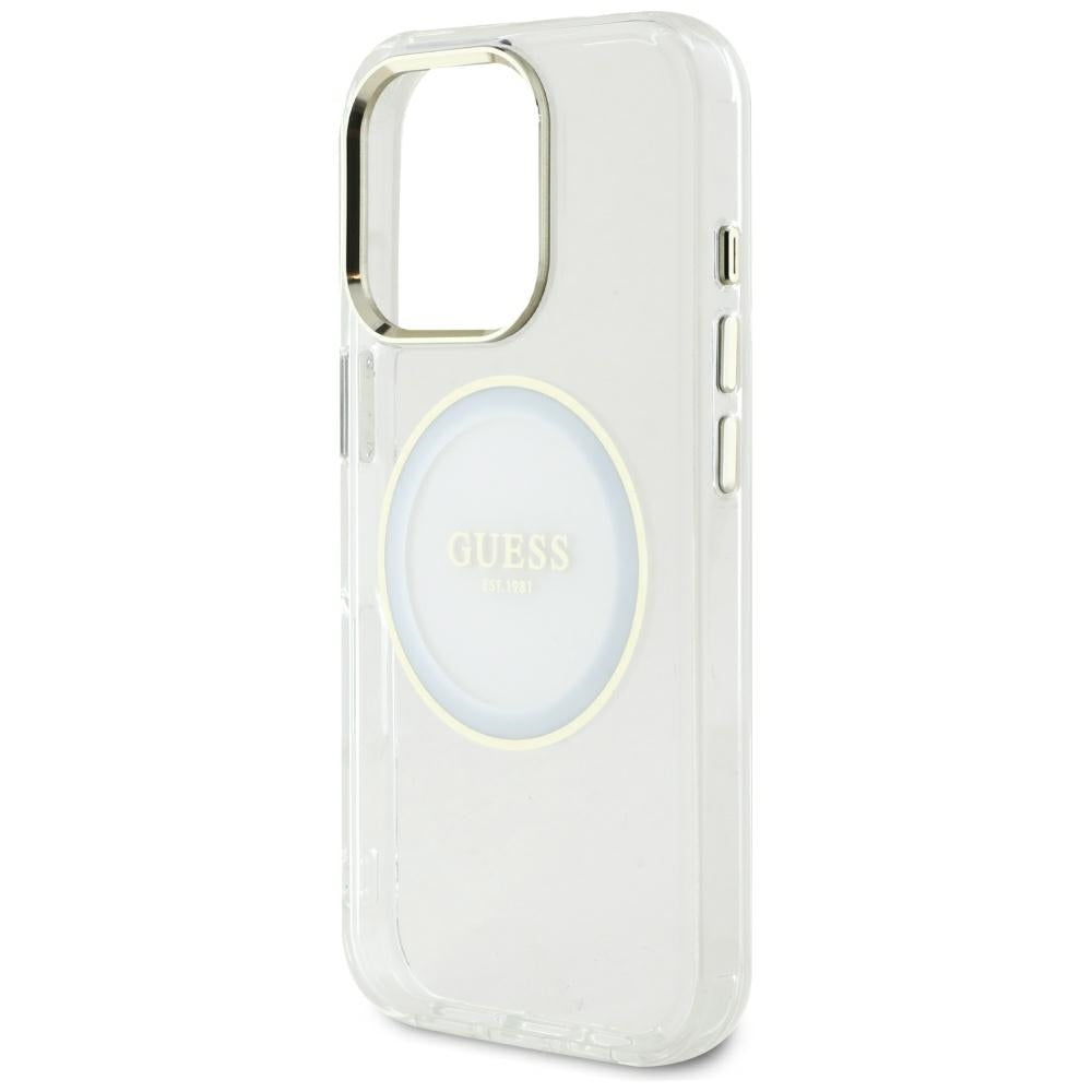 Etui MagSafe dla Apple iPhone 16 Pro Max, Guess, IML Metal Colored Circle, Białe