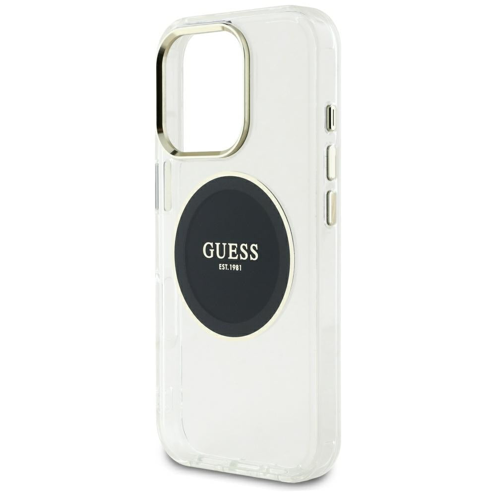 Etui MagSafe dla Apple iPhone 16 Pro Max, Guess, IML Metal Colored Circle, Czarne