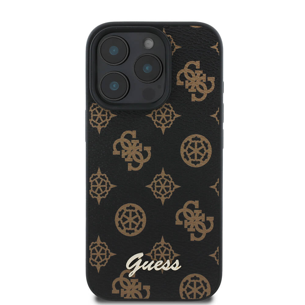 Etui MagSafe dla Apple iPhone 16 Pro Max, Guess, Peony Script, Czarne