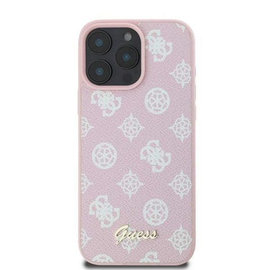 Etui MagSafe dla Apple iPhone 16 Pro Max, Guess, Peony Script, Różowy