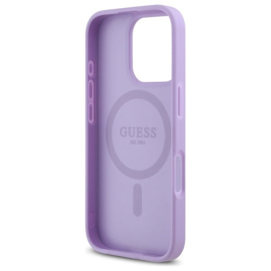 Etui MagSafe dla Apple iPhone 16 Pro Max, Guess, Saffiano, Fioletowy