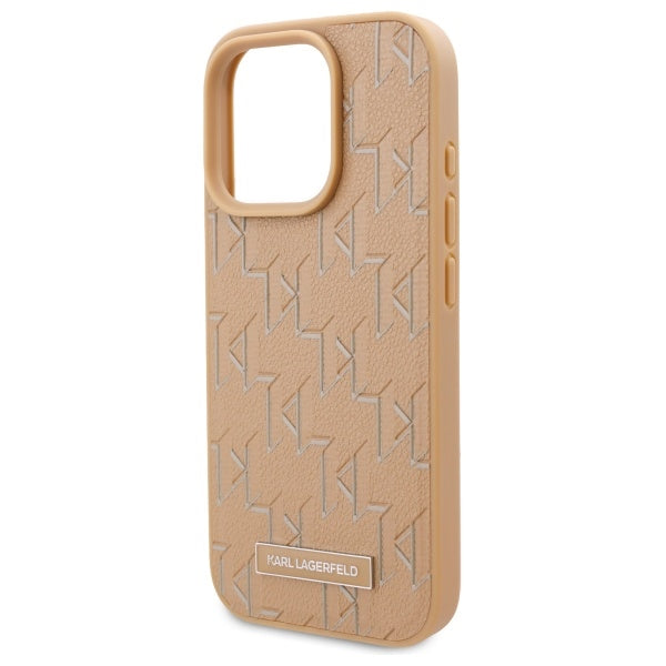 Etui MagSafe dla Apple iPhone 16 Pro Max, Karl Lagerfeld, Hot Stamp, Beżowy