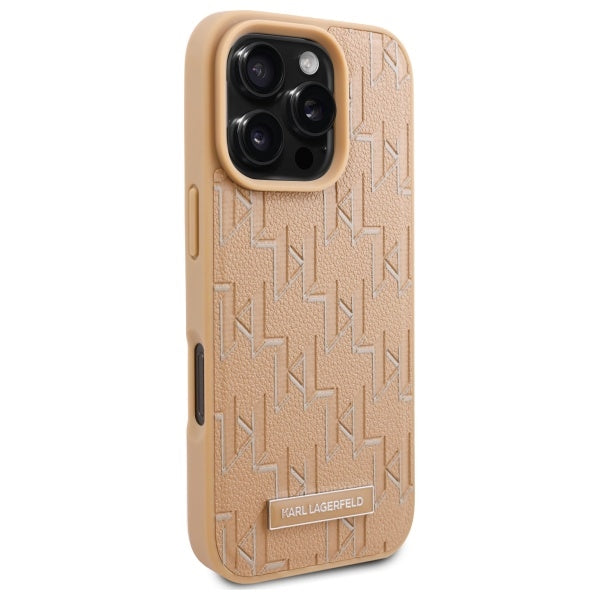 Etui MagSafe dla Apple iPhone 16 Pro Max, Karl Lagerfeld, Hot Stamp, Beżowy