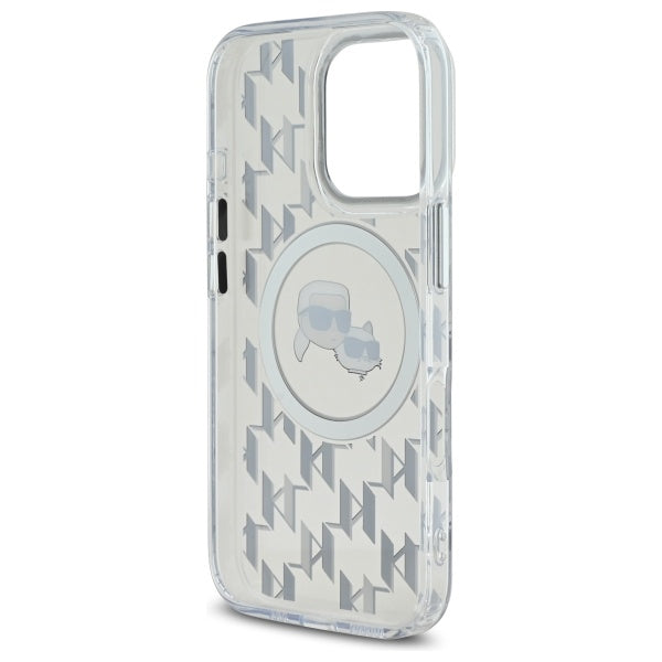 Etui MagSafe dla Apple iPhone 16 Pro Max, Karl Lagerfeld, IML Monogram Karl & Choupette's Heads, Przezroczyste