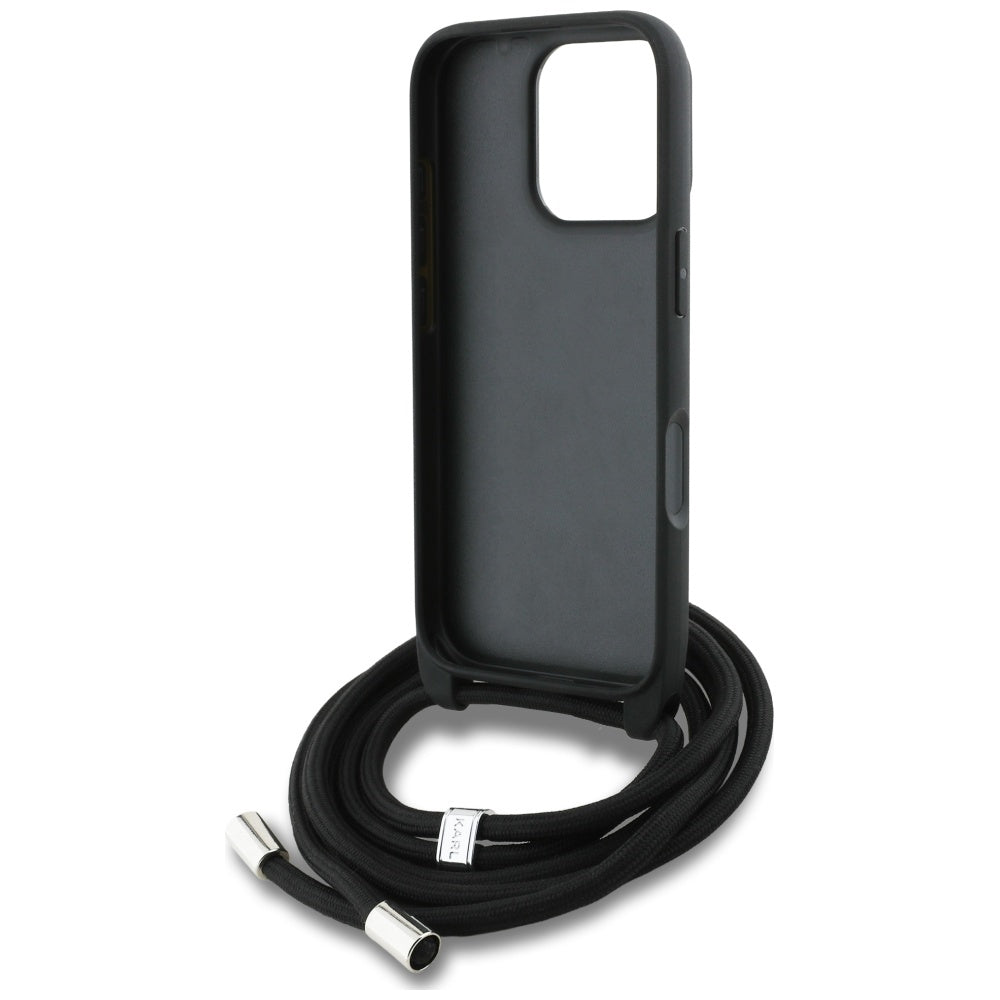 Etui MagSafe dla Apple iPhone 16 Pro Max, Karl Lagerfeld, Saffiano Crossbody, Szare