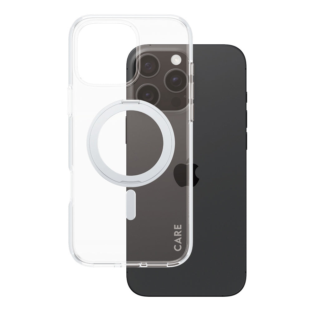 Etui MagSafe dla Apple iPhone 16 Pro Max, PanzerGlass, z funkcją podstawki, Przezroczyste Srebrne