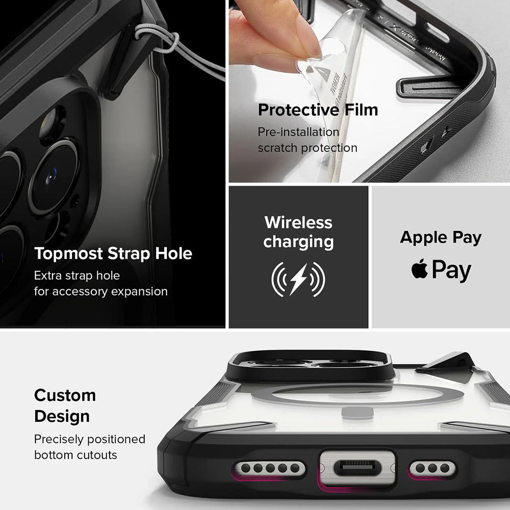Etui MagSafe dla Apple iPhone 16 Pro Max, Ringke, Fusion X, Czarne