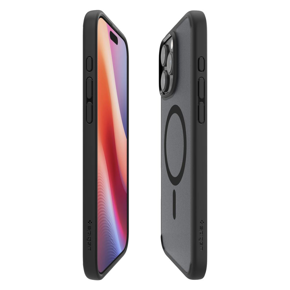 Etui MagSafe do Apple iPhone 16 Pro Max, Spigen, Ultra Hybrid, Czarna Satynowa ACS08003