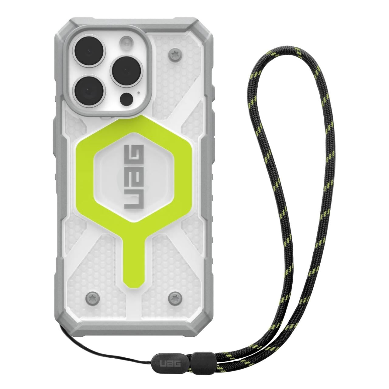 Etui MagSafe do Apple iPhone 16 Pro Max, Urban Armor Gear, Pathfinder Clear z smyczą, Zielony
