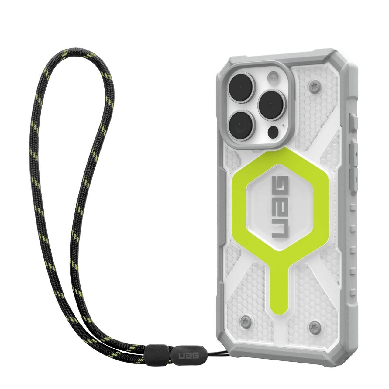 Etui MagSafe do Apple iPhone 16 Pro Max, Urban Armor Gear, Pathfinder Clear z smyczą, Zielony