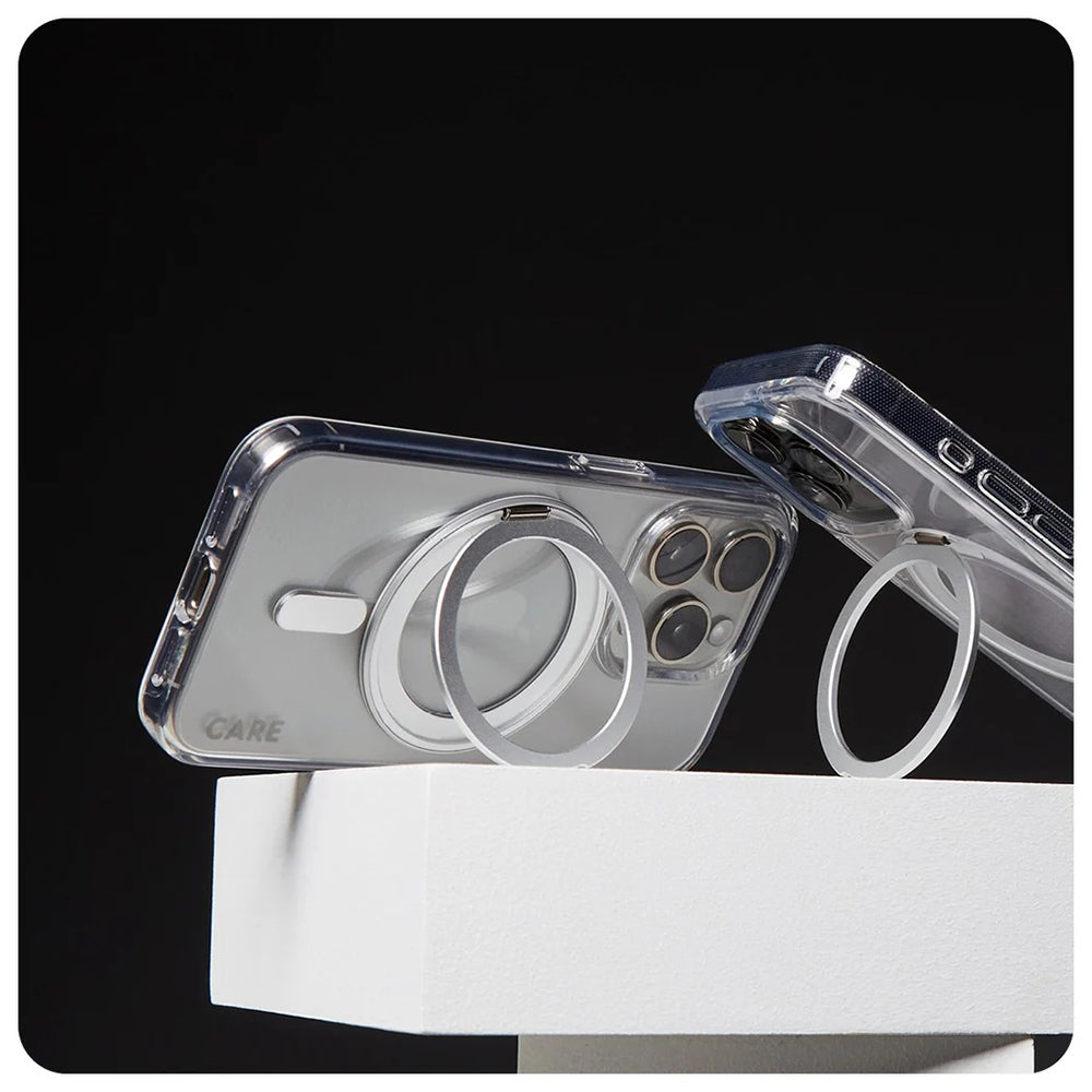 Etui MagSafe dla Apple iPhone 16 Pro, PanzerGlass, z funkcją podstawki, Przezroczyste Srebrne