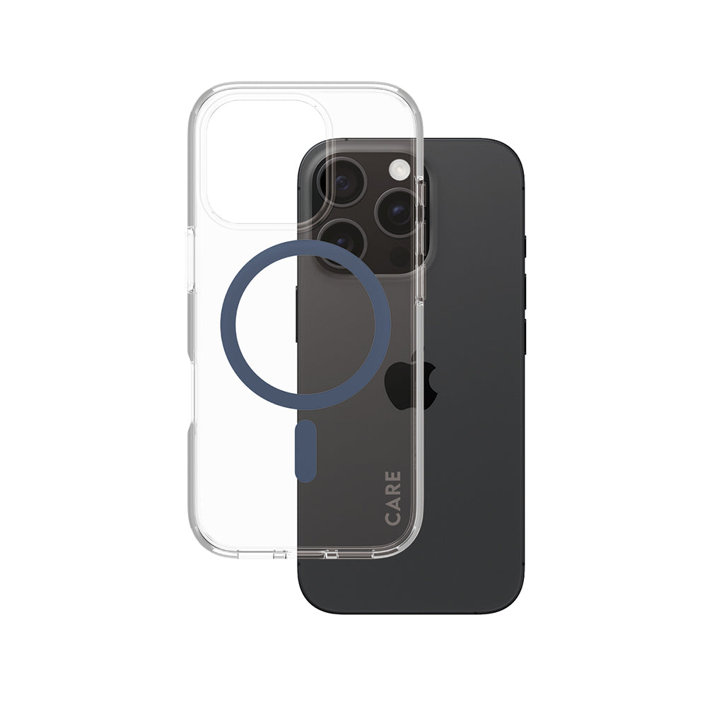 Etui MagSafe dla Apple iPhone 16 Pro, PanzerGlass, Care Urban Combat, Przezroczyste Niebieskie