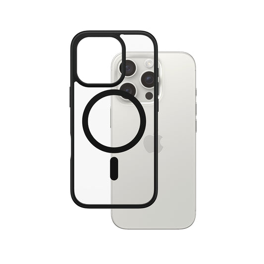 Etui MagSafe dla Apple iPhone 16 Pro, PanzerGlass, Frame, Czarne Przezroczyste