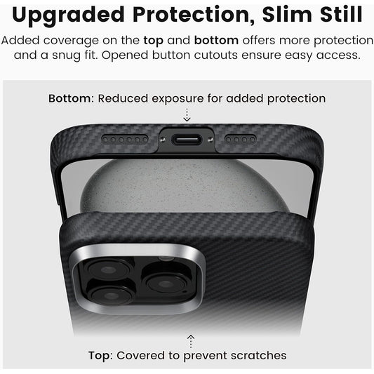 Etui MagSafe do Apple iPhone 16 Pro, Techsuit, Włókno aramidowe, Czarny
