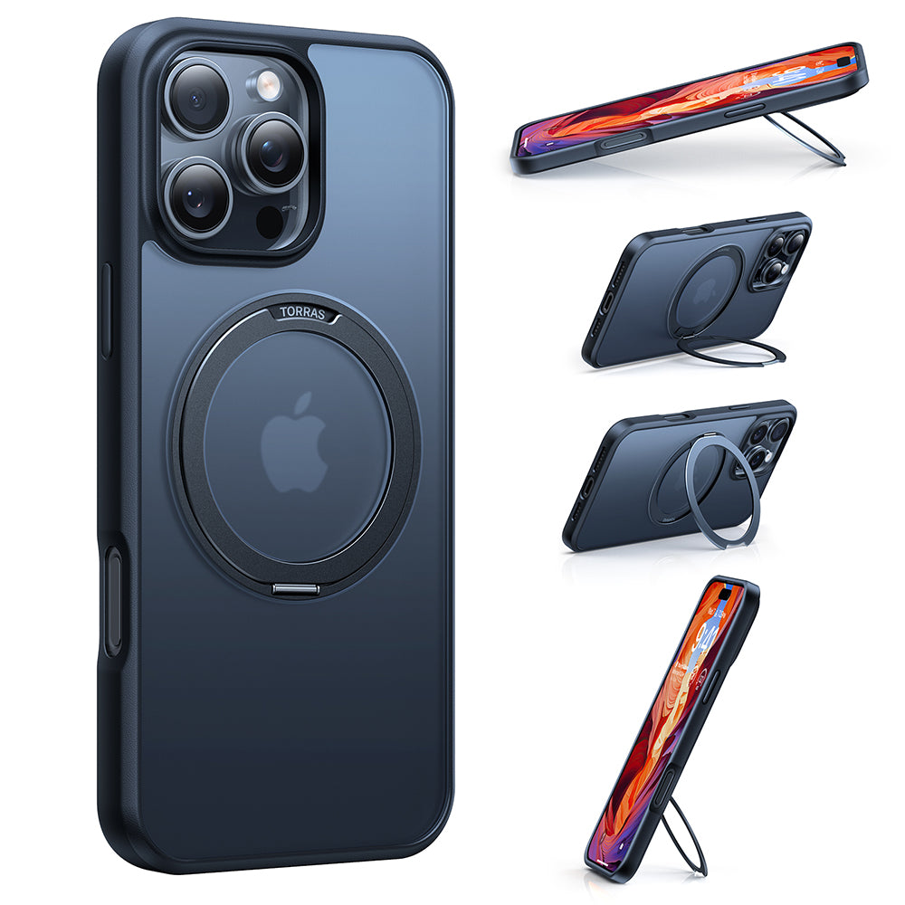 Etui MagSafe dla Apple iPhone 16, Torras, Ostand Pro, Czarne