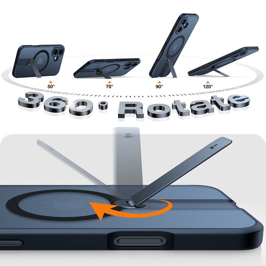 Etui MagSafe dla Apple iPhone 16, Torras, Pstand Spin, Czarne