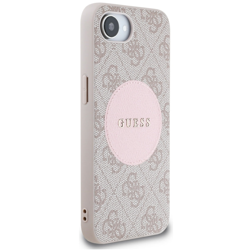 Etui MagSafe dla Apple iPhone 17e / 16e, Guess, 4G Circle Classic Logo, Różowy