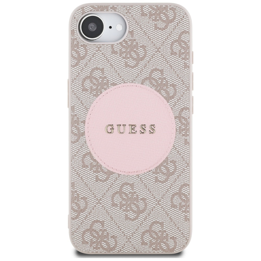 Etui MagSafe dla Apple iPhone 17e / 16e, Guess, 4G Circle Classic Logo, Różowy